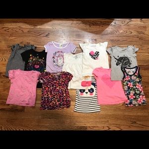Set of 11 Little Girls Short Sleeve Shirts -Size 5
